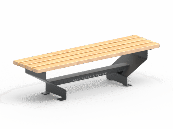 Trapezbank Outside in optionaler Farbe oder mit Einbetonierwinkeln, robuste Outdoor-Sitzbank